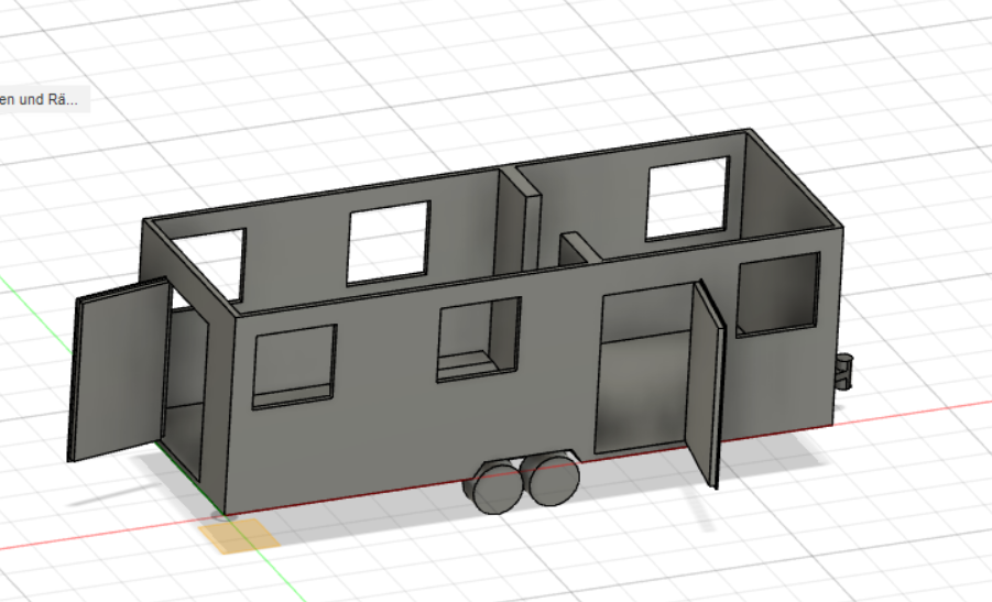 Makerkutsche - Das mobile FabLab als 3D Modell (Design: Johan Levon)